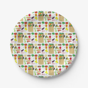 グリーンマーケットスーパーショッピングフルーツ野菜食品 ペーパープレート