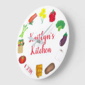 グリーンマーケットスーパーショッピングフルーツ野菜食品 ラージ壁時計 (傾斜)