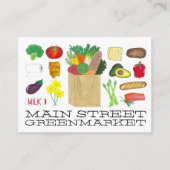 グリーンマーケットスーパーショッピングフルーツ野菜食品 名刺 (正面)