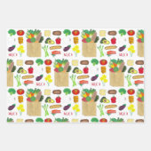 グリーンマーケットスーパー農家マーケットグロセリー ラッピングペーパーシート (正面3)