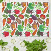 グリーンマーケット野菜を生産する菜園 キッチンタオル (折り畳み)