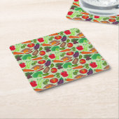 グリーンマーケット野菜を生産する菜園 スクエアペーパーコースター (アングル)