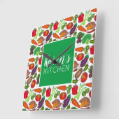 グリーンマーケット野菜を生産する菜園 スクエア壁時計 (傾斜)