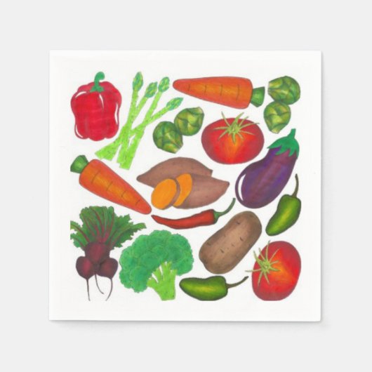 グリーンマーケット野菜を生産する菜園 スタンダードカクテルナプキン (正面)