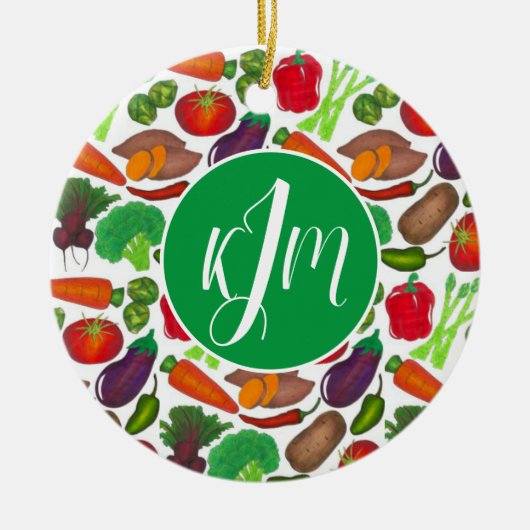 グリーンマーケット野菜を生産する菜園 セラミックオーナメント (正面)