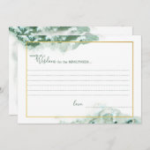 グリーンマーブルオンブレゴールドフレーム ウェディング ウィズダム カード (正面/裏面)