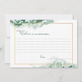 グリーンマーブルオンブレゴールドフレーム ウェディング ウィズダム カード