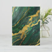 グリーンマーブルパターンゴールド 招待状 (スタンド正面)