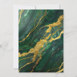 グリーンマーブルパターンゴールド 招待状