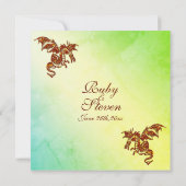 グリーンマーブルフレーミングドラゴン結婚ファンタジー 招待状 (裏面)