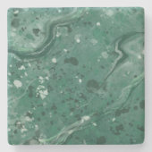 グリーンマーブルプリントコースターギフト ストーンコースター (正面)