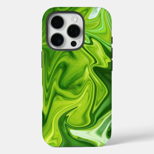 グリーンマーブル渦巻き抽象デザイン 携帯ケース Case-Mate iPhoneケース (裏面)