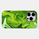 グリーンマーブル渦巻き抽象デザイン 携帯ケース Case-Mate iPhoneケース (裏面 (横))