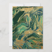 グリーンマーブル金ゴールドグリッターゲード結婚式招待状 招待状 (裏面)