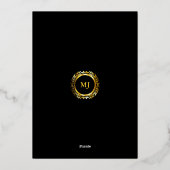 グリーンマーブル金ゴールドローレルクレスト&ブラック招待状 箔シーズンカード (裏面)