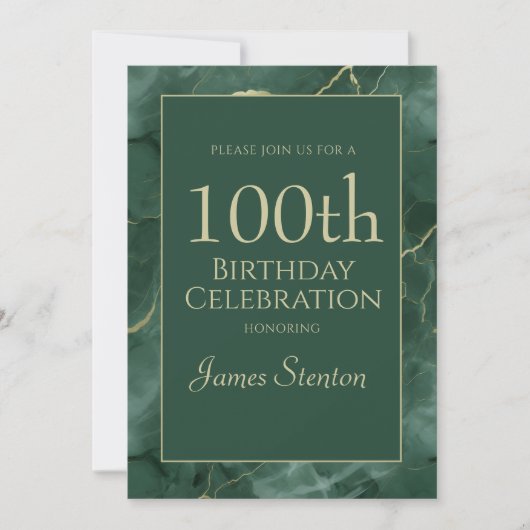 グリーンマーブル1000歳の誕生日 招待状 (正面)