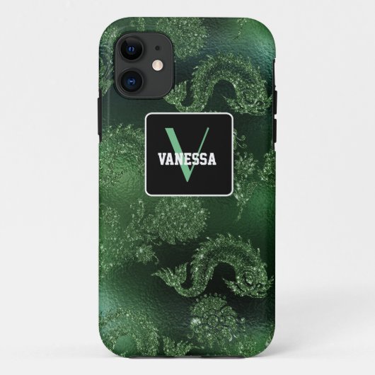 グリーンマーメイドグリッター – 自分の好みに合わせて Case-Mate iPhoneケース (裏面)