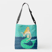 グリーンマーメイドビーチバッグ クロスボディバッグ (裏面)