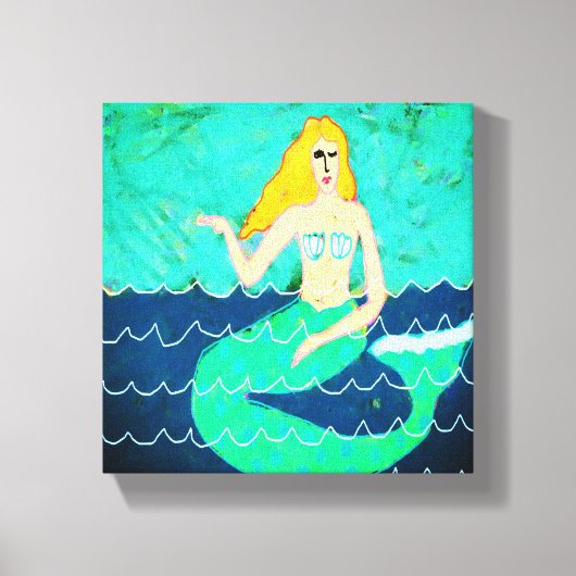 グリーンマーメイド抽象芸術デジタルプリント キャンバスプリント (正面)