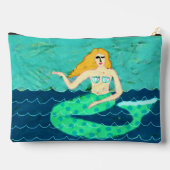 グリーンマーメイド絵を描抽象芸術 アクセサリーポーチ (裏面)