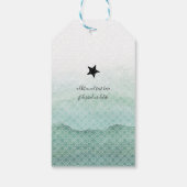 グリーンマーメイド誕生日パーティギフトラベル ギフトタグ (裏面)