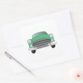 グリーンミアンレトロカーボーイ誕生日 スクエアシール (封筒)