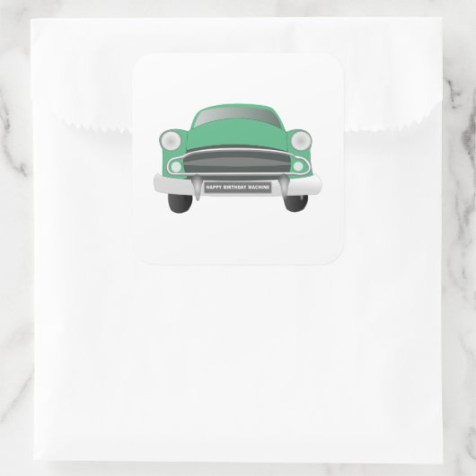 グリーンミアンレトロカーボーイ誕生日 スクエアシール (バッグ)