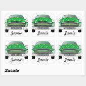 グリーンミアンレトロカーボーイ誕生日 スクエアシール (シート)