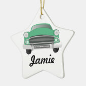 グリーンミアンレトロカーボーイ誕生日 セラミックオーナメント (左)