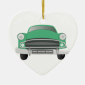 グリーンミアンレトロカーボーイ誕生日 セラミックオーナメント (正面)