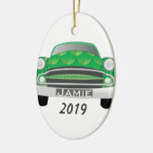 グリーンミアンレトロカーボーイ誕生日 セラミックオーナメント (左)
