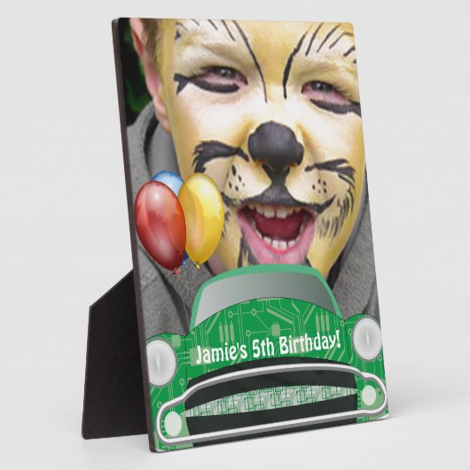 グリーンミアンレトロカーボーイ誕生日 フォトプラーク (側面)