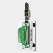 グリーンミアンレトロカーボーイ誕生日 ラゲッジタグ (正面縦)