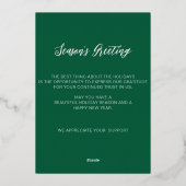 グリーンミスタントーリース会社ロゴビジネス 箔シーズンカード (裏面)