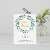 グリーンミスタントーリース会社ロゴビジネス 箔シーズンポストカード (立ち正面)