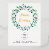 グリーンミスタントーリース会社ロゴビジネス 箔シーズンポストカード (正面)