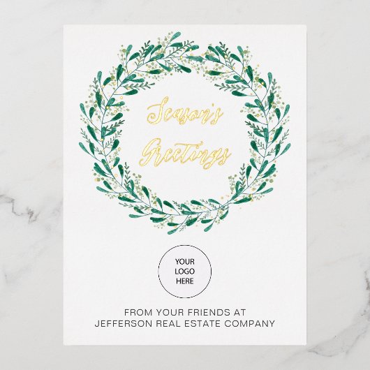 グリーンミスタントーリース会社ロゴビジネス 箔シーズンポストカード (正面)