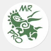 グリーンミスタープロTriceratops熟練した古代 ラウンドシール (正面)