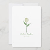 グリーンミストミニマリストチューリップ 招待状 (正面)