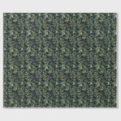 グリーンミストレトーパターンクリスマスヴィンテージデザイン ラッピングペーパー (フラット)
