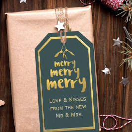 グリーンミストレメリートークリスマスホリデーギフトラベル ギフトタグ