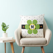 グリーンミッドセンチュリーモダンフラワーパワー クッション (椅子)