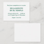 グリーンミニマスペインのリストテンプルシーリング招待状 エンクロージャーカード (正面/裏面)