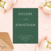 グリーンミニマモダンリストシンプルエレガントな結婚式 招待状