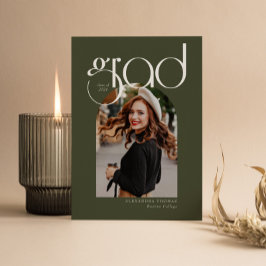 グリーンミニマモダンリスト5 Arch写真卒業 招待状