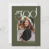 グリーンミニマモダンリスト5 Arch写真卒業 招待状 (正面)