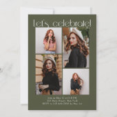 グリーンミニマモダンリスト5 Arch写真卒業 招待状 (裏面)