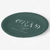 グリーンミニマモダンリスト |卒業パーティー ペーパープレート (アングル)