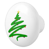 グリーンミニマリストクリスマスツリードードル セラミックノブ (右)