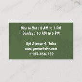 グリーンミニマリストコーヒーカップコーヒー ロイヤリティカード (裏面)